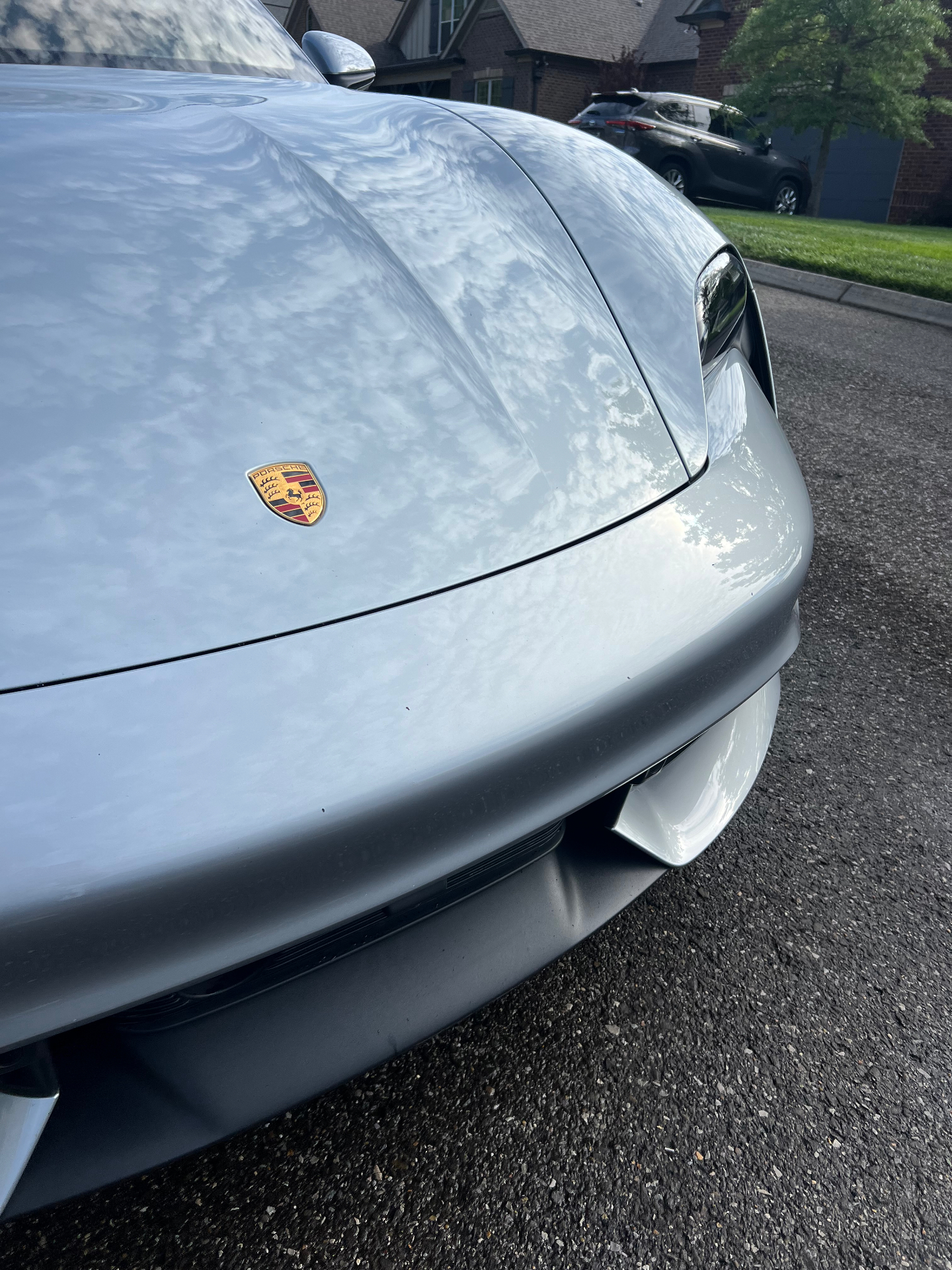 Porsche Taycan Turbo front paint detail by Elevate Detailing Knoxville TN